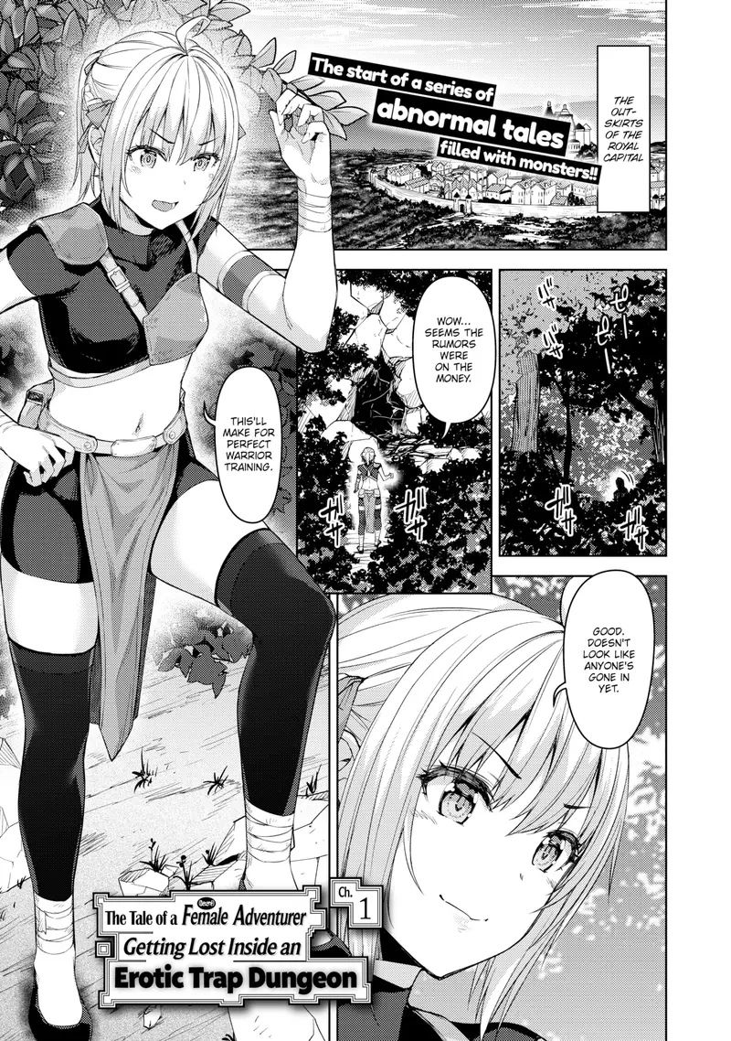 'The Tale of a (Decent) Female Adventurer Getting Lost Inside an Erotic Trap Dungeon Ch.1' cover