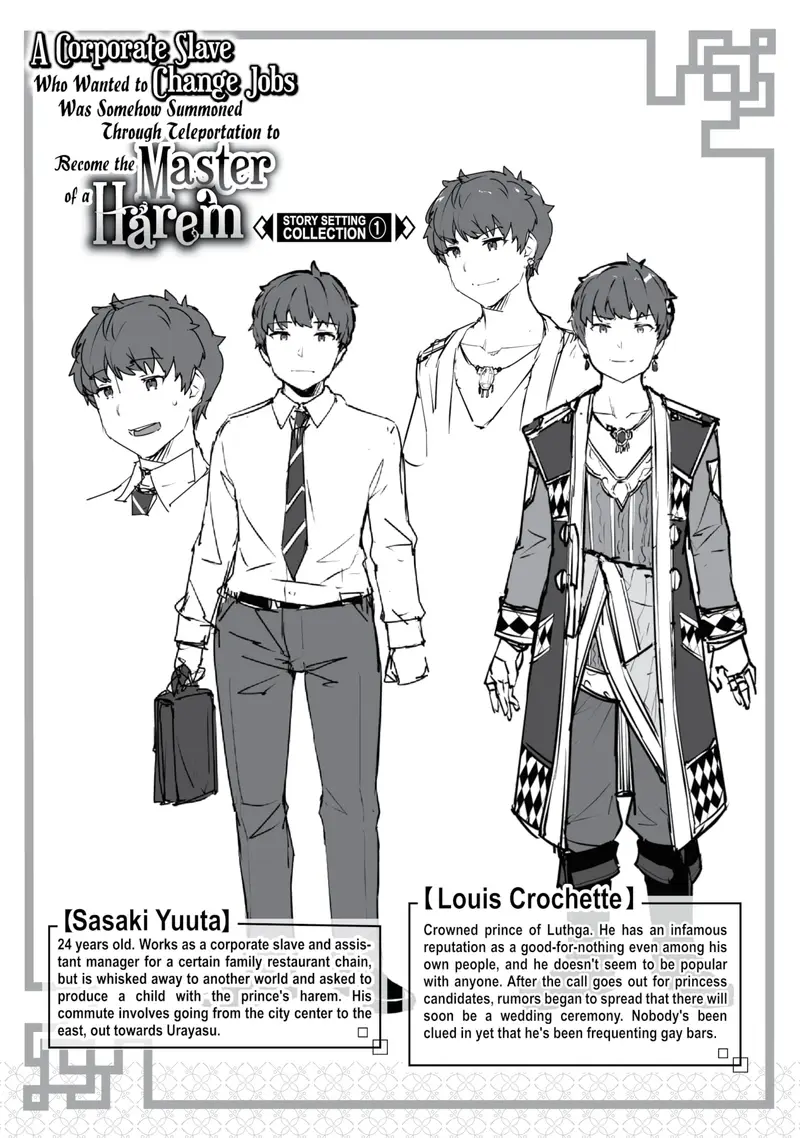 'A Corporate Slave Who Wanted to Change Jobs Was Somehow Summoned Through Teleportation to Become the Master of a Harem ~Story Setting Collection 1~' cover